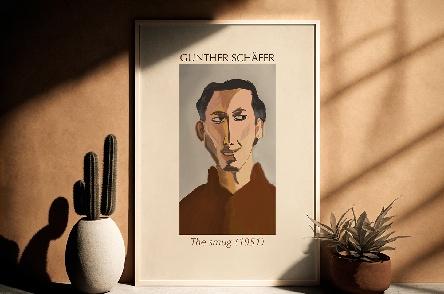 Framed photo paper poster - Gunther Schäfer, "The Smug"