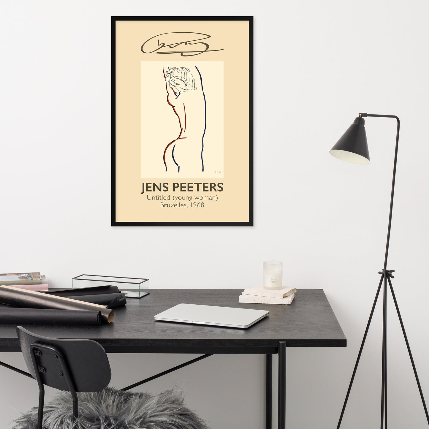 Framed photo paper poster - Jens Peeters, "Untitled (young woman)"