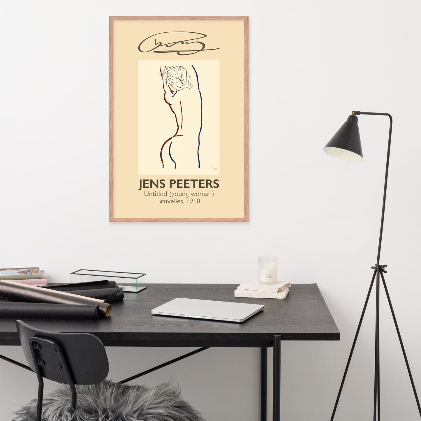 Framed photo paper poster - Jens Peeters, "Untitled (young woman)"